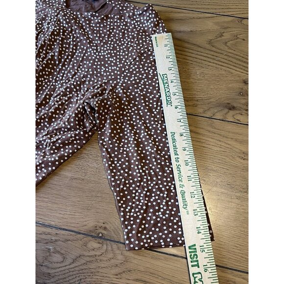 Womens J Jill Wearever Collection Polka Dot Top 3/4 Sleeve Brown Size Medium P‎ - Picture 8 of 12